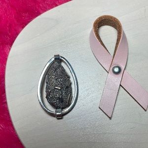 Tortolani Brooch Pin Vintage Silver Tone Nugget RARE